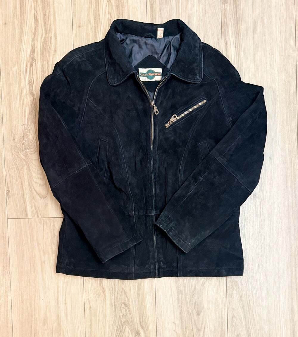 Outbrook Vintage Genuine Suede Leather Zip-Up Jacket